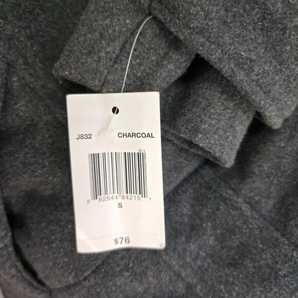 YMI Pea Coat Juniors Sz S Double Breasted w Back Tab Charcoal Gray Wool Blend - Picture 9 of 9